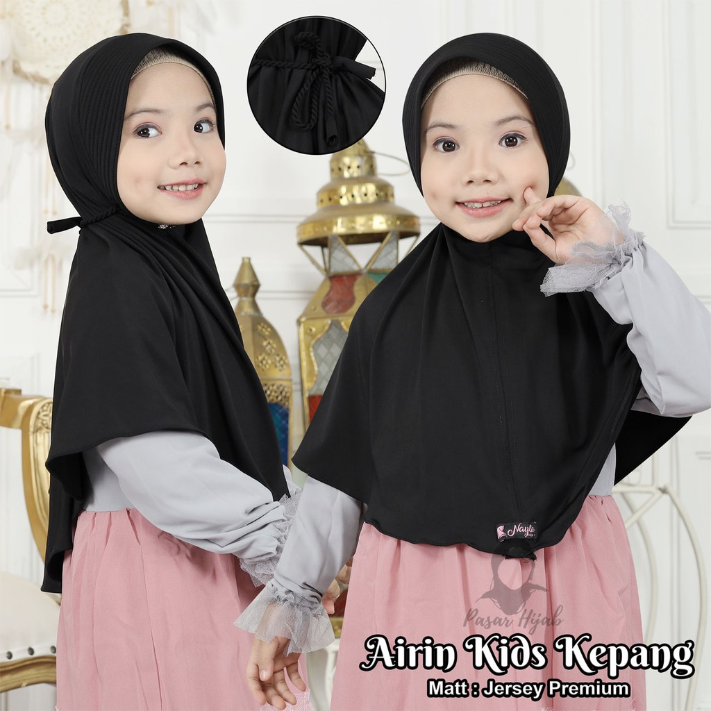 Kerudung Anak Tali Kepang AIRIN KIDS KEPANG Jilbab Anak Instan Jersey Premium Terbaru Pasar Hija'b