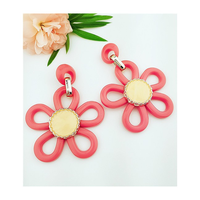 LRC Anting Tusuk Fashion Acrylic Flower Earrings F6720X