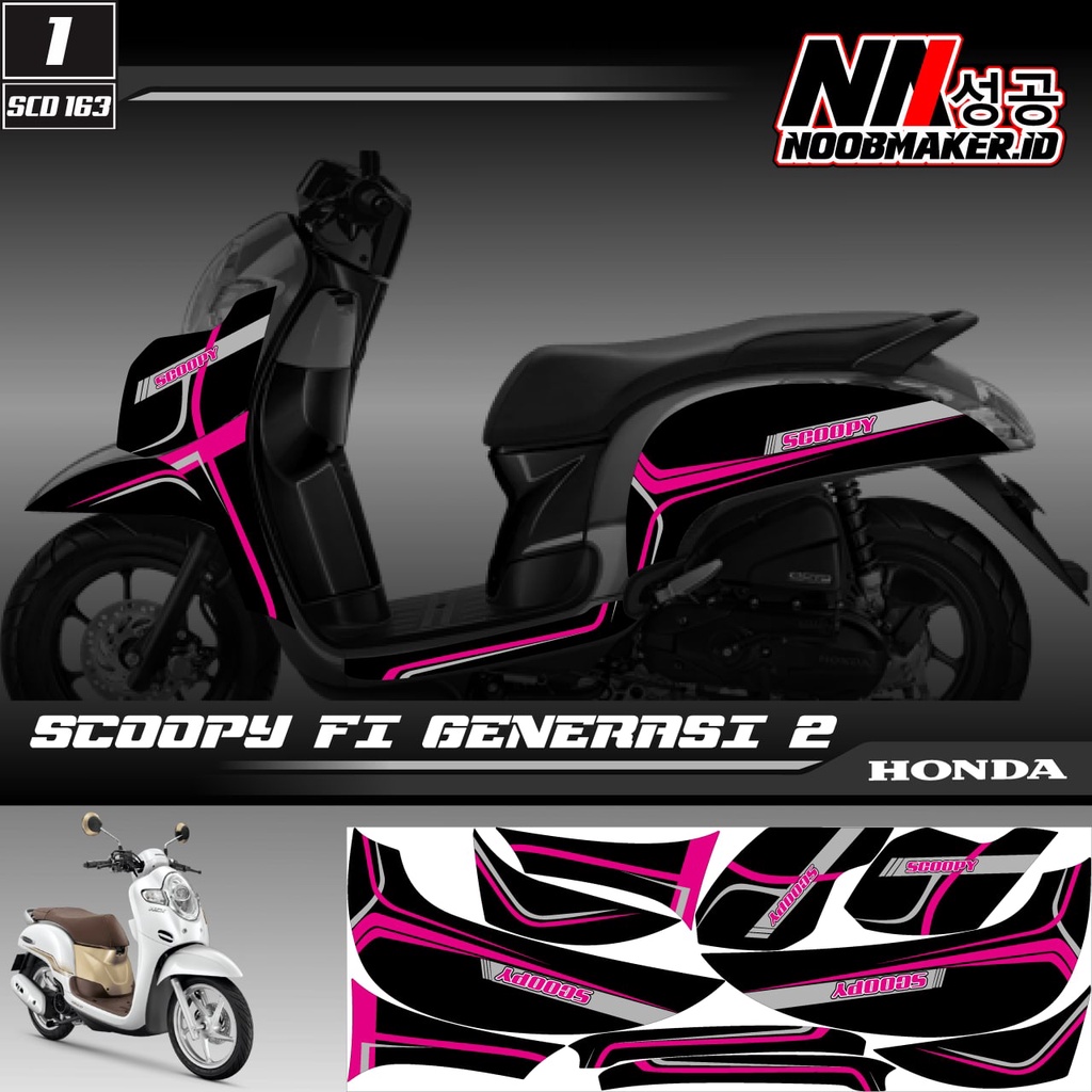SCD 163 DECAL STICKER SCOOPY FI 2017 2018 2019 2020 SIMPEL