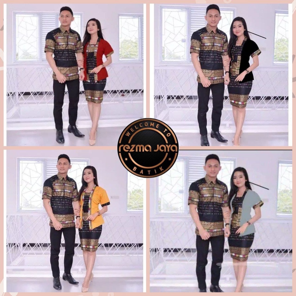 SET COUPLE DRESS NATAL BATIK RNB Meyriska DRESS TUNIK ATASAN WANITA KEBAYA MODERN WID BATIK