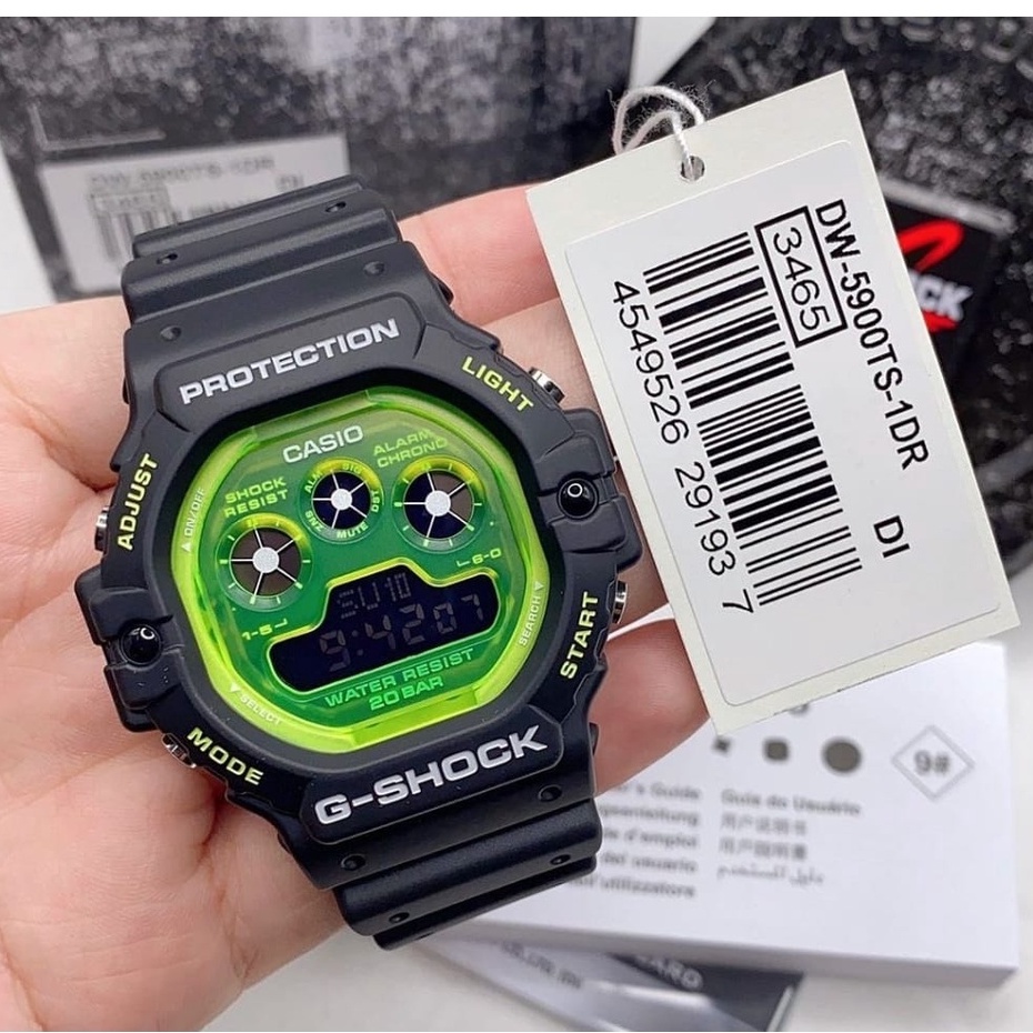 CASIO G-SHOCK DW-5900TS-1DR BLACK GREEN JAM TANGAN PRIA ORIGINAL ORI