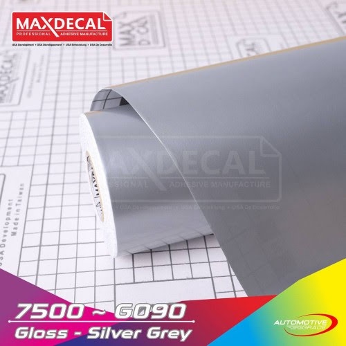 [ METERAN ] Stiker Maxdecal Glossy - Silver Grey