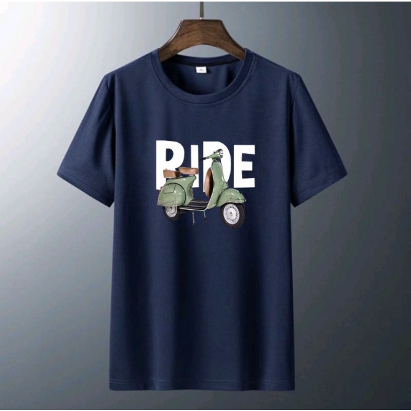 Kaos pria ride vespa baju oblong unisex atasan lengan pendek baju distro