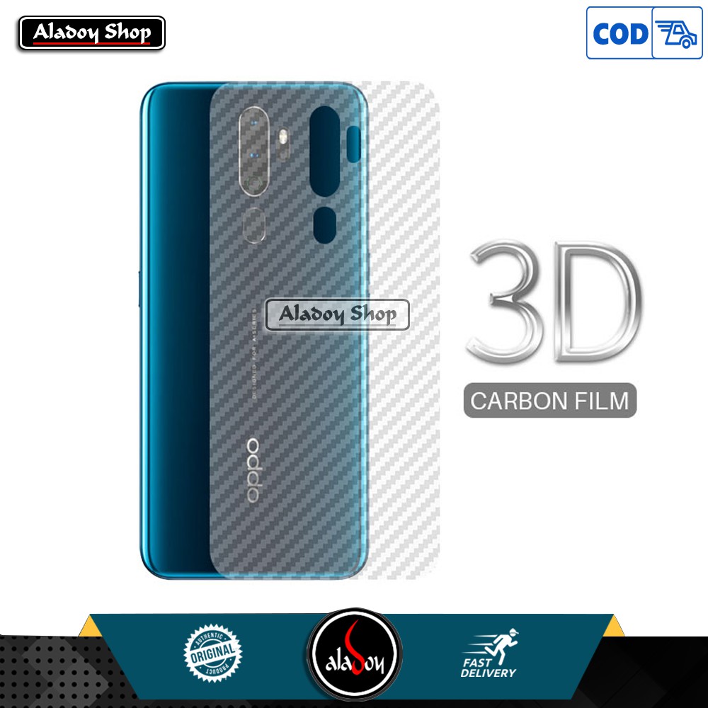 Garskin Carbon Oppo A5 / A9 2020 Premium Back Screeen Protector Antigores Pelindung Belakang HP