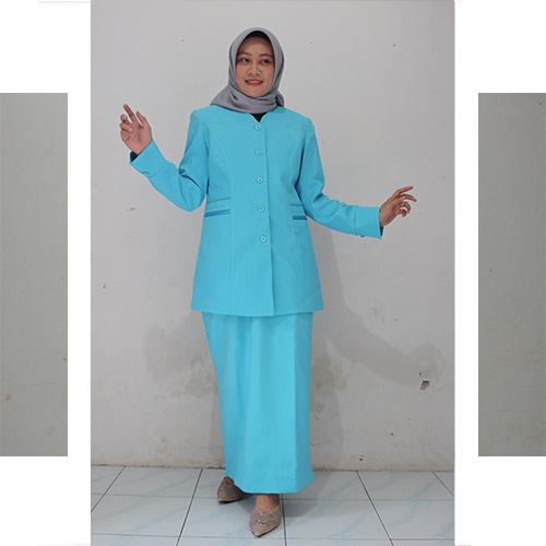 Blazer Biru PAUD Kode 247 setelan Rok dan celana-Blazer PAUD Terbaru-seragam Guru dan PNS-Pakaian Pemda terbaru-blazer terbaru