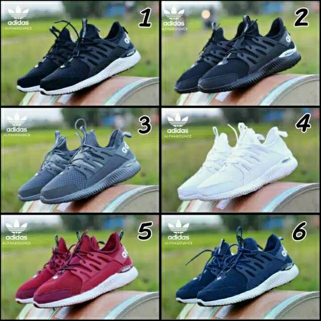 Adidas Alphabounce Sepatu Sneakers Casual Pria Olahraga Volly