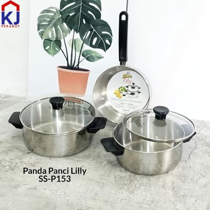 =+=+=+] Panci Masak Set Maspion Panda Lily Stainless Steel - 3 Set