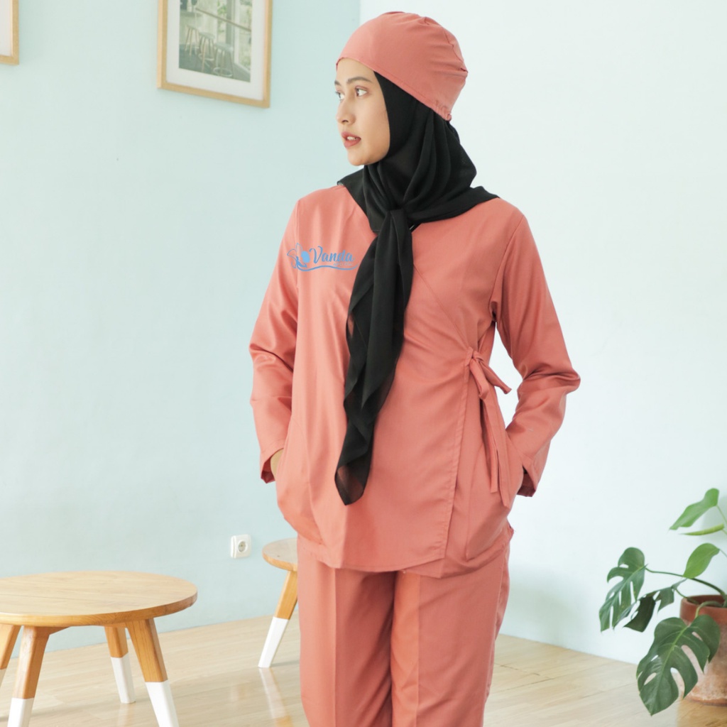 BAJU JAGA LENGAN PANJANG MODEL KIMONO/BAJU OK/BAJU SCRUB/SERAGAM PERAWAT