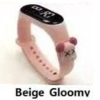 TOMSTORE.ID JT027 Jam Tangan anak Elektronik Led Waterproof Motif Untuk Anak Karakter Import Cod-BEIGE GLOMMY BEAR