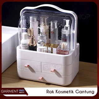 Rak Kosmetik Kotak Make Up Box Storage Organizer Penutup 