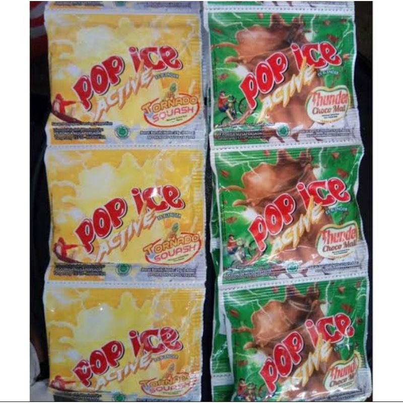Jual pop ice rasa baru thunder choco malt dan tornado squash 10pcs ( 1 ...
