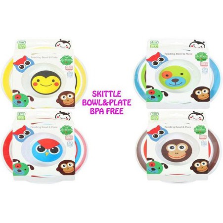 Skittle Feeding Bowl And Plate isi 2 Set Piring Mangkok Makan Bayi 12011