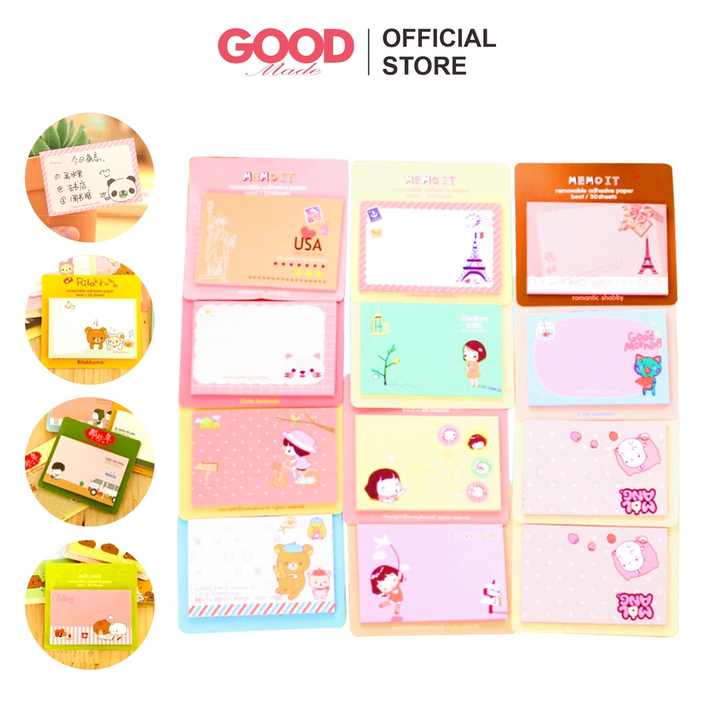 GOOD MADE - MEMO KARAKTER LUCU &amp; UNIK NOTEBOOK CATATAN MEMO KARAKTER | COD