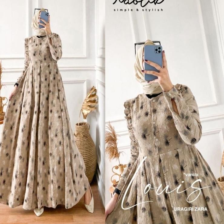 Tgs31au22ᶻ ‣ Dres gamis maxy wanita lengan panjangLouis airflow uragiri HQ tebal adem ORI by nabtik