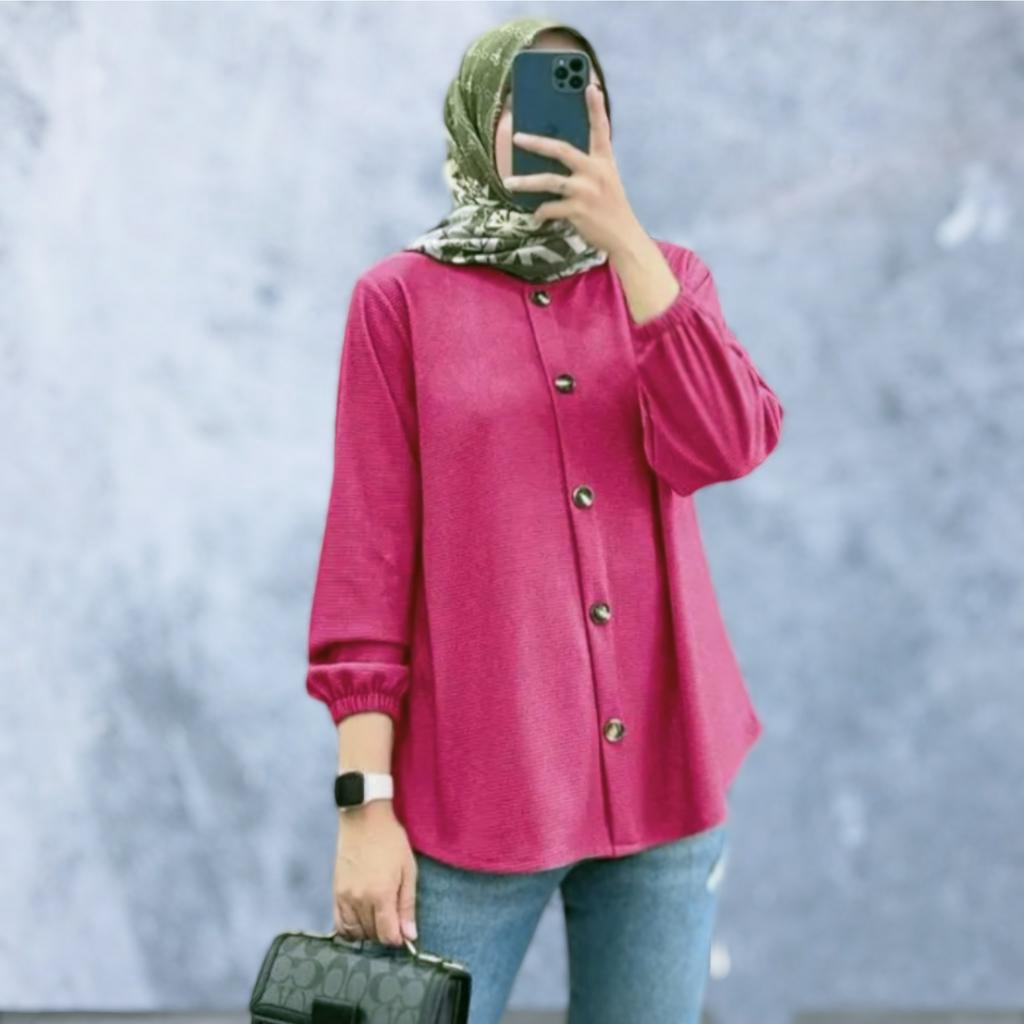 BLOUSE NAGITA BLOUSE CRINKLE AIRFLOW TERBARU 2023 KEKINIAN MOTIP POLOS LENGAN PANJANG UKURAN JUMBO SIZE S M L XL XXL XXXL 5XL LD 140