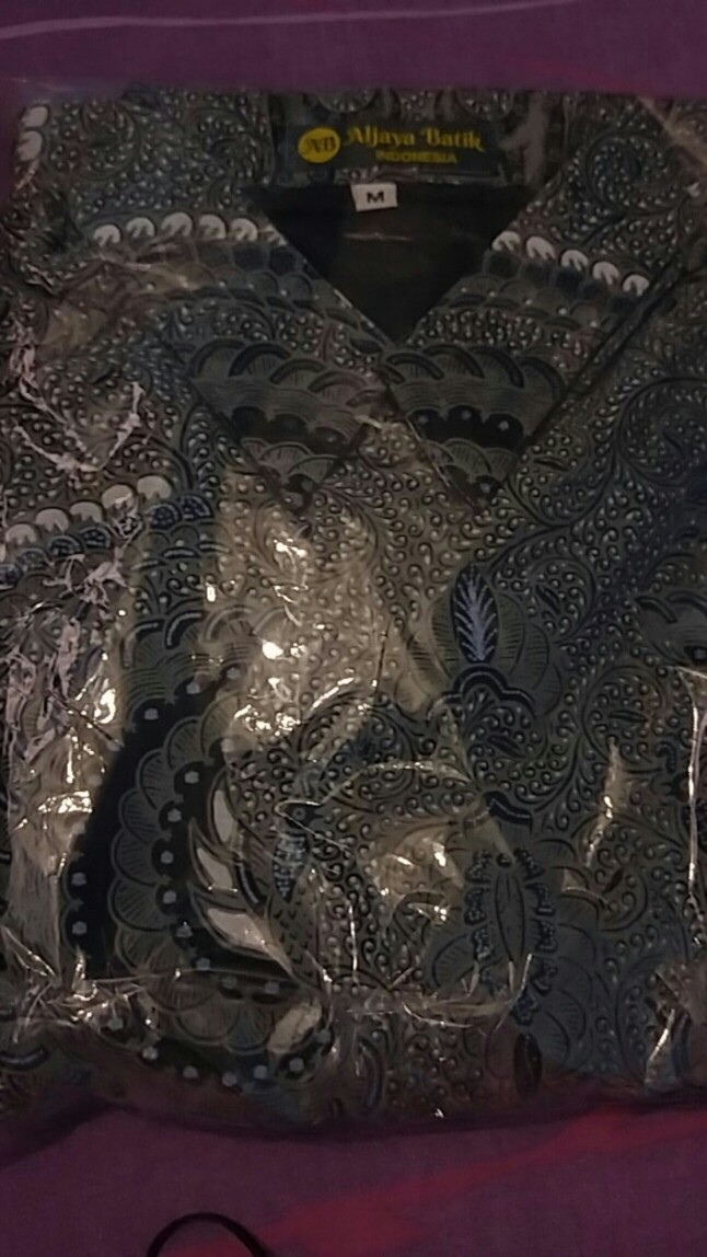 (1kg=4pcs) Kemeja Batik Lengan Panjang Batik Oriab Babon Angkrem Warna Dasar Abu