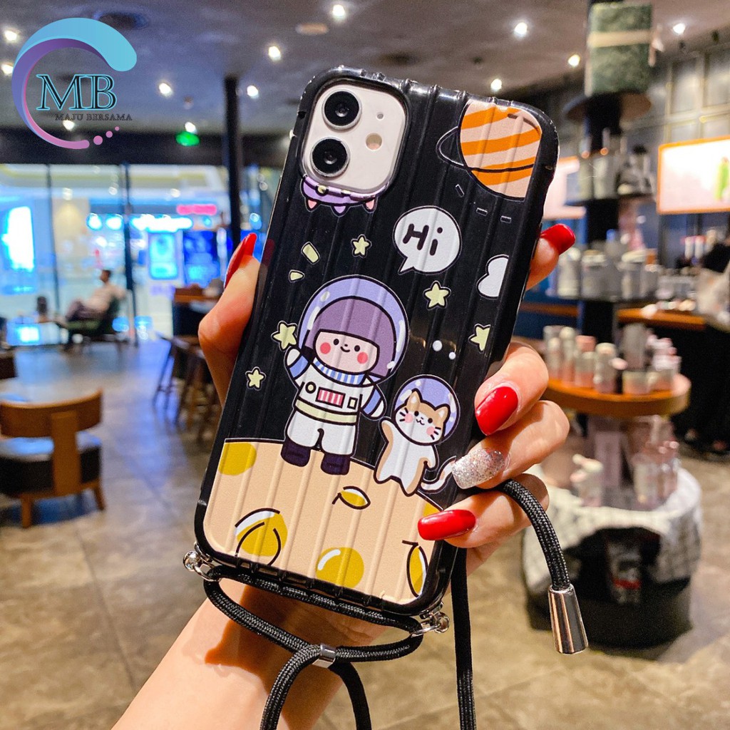 SS151 CASE Slingcase Lanyard SPACE Oppo F1s A59 A3s A5s A7 A11k A12 A5 A9 A31 A8 2020 MB1032