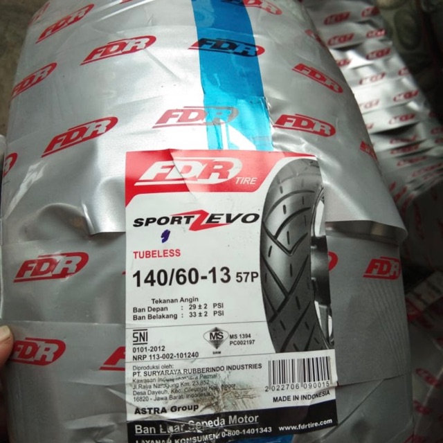 FDR 140/60-13 SPORTZEVO BAN BELAKANG MOTOR NMAX UK LEBAR RING 13