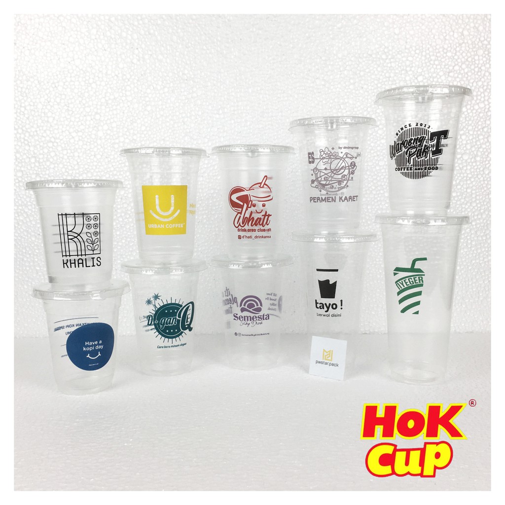 Sablon Gelas Cup 14 16 18 22 Oz Datar Merek Hok Termurah Shopee Indonesia 3912