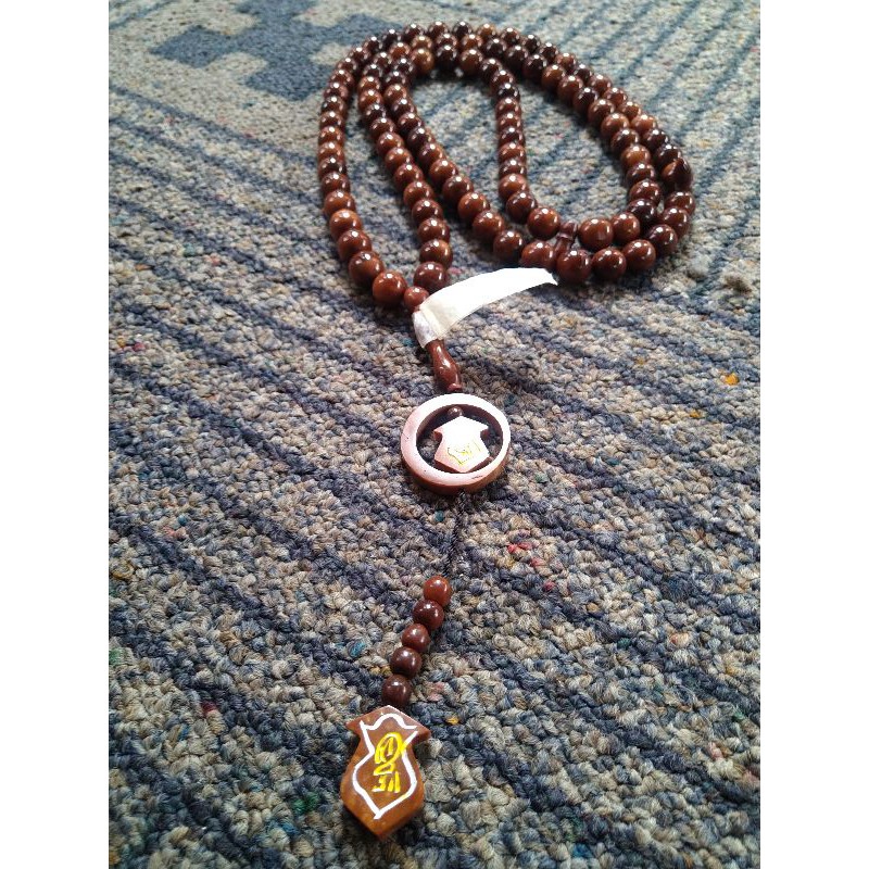 tasbih kokka bulat ± 11 mm ( 11mm )  99 butir bulan terompah dobel