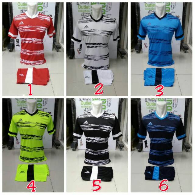 Setelan baju bola/ futsal adidas bahan dryfit