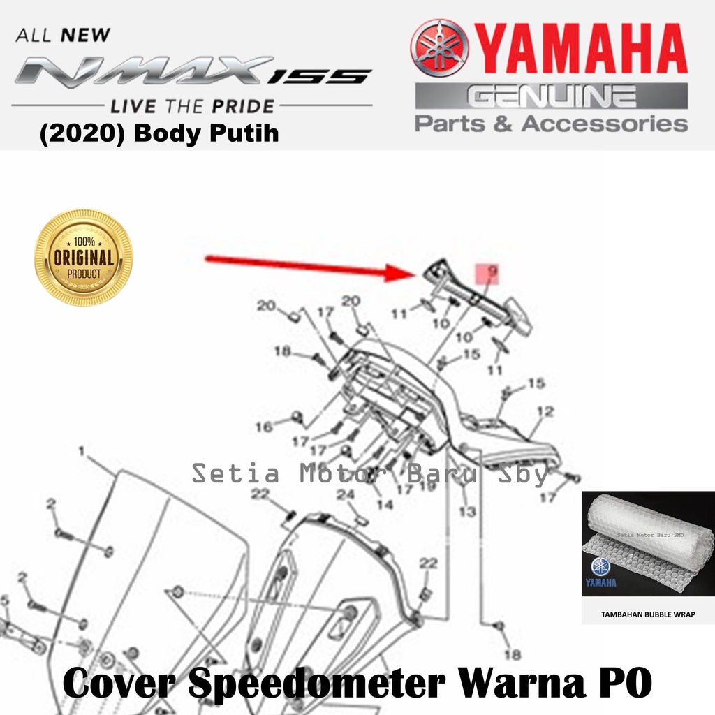 Cover Spido Speedometer Khusus Body Warna Putih All New Nmax N Max 2020 Asli Original Yamaha