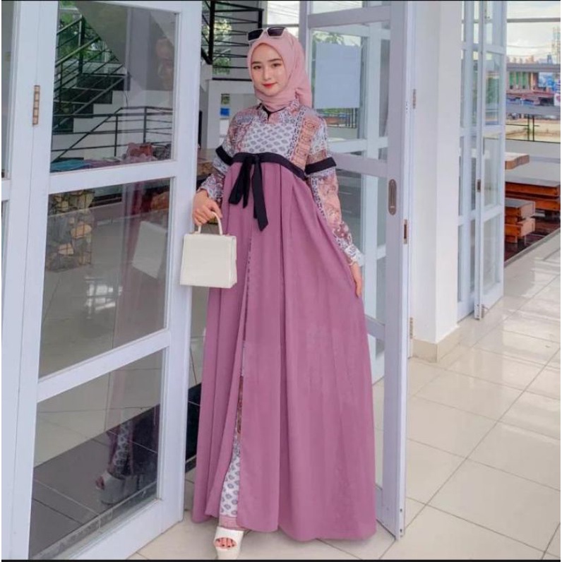Gamis Korean style//GAMIS BILQIS//DressCerutykombiLOSCREPE//Gamis kekinian