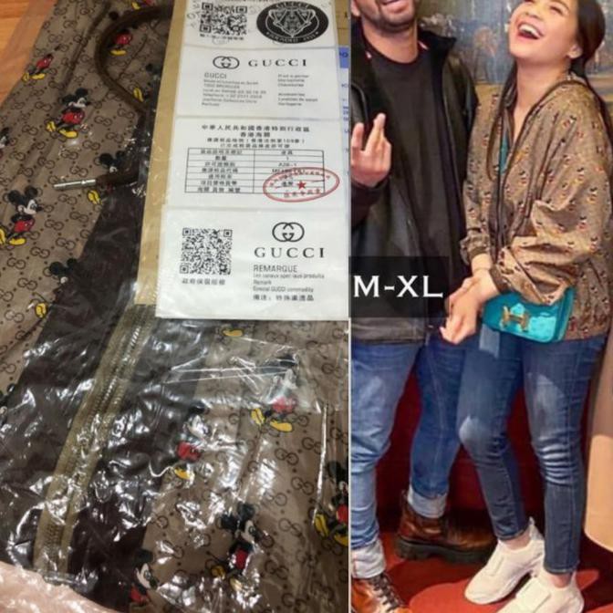 Produk Terbaru Jaket Hoodie Disney Mickey X Gucci Label Tag