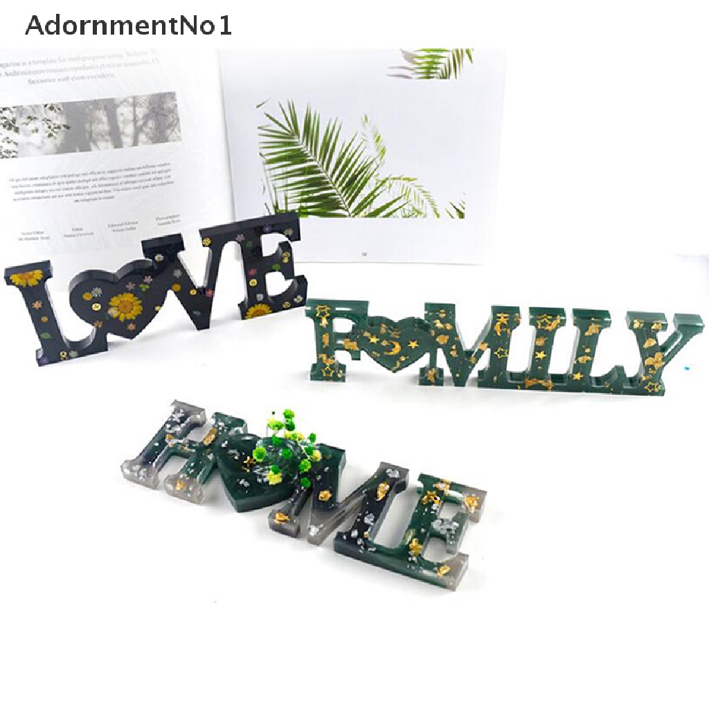 (AdornmentNo1) Cetakan Resin UV Motif Tulisan FAMILY Bahan Silikon Untuk Dekorasi Rumah