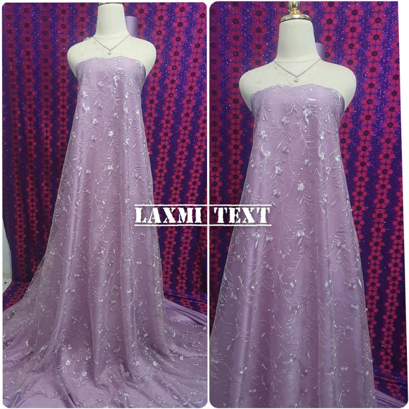 TERMURAH!!! Kain bahan Tulle akar (PROMO)/ bahan kebaya brokat (OB)/( motif random )