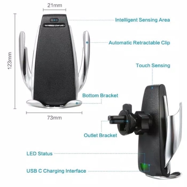 Automatic Car Wireless Charger Smart Sensor Phone Holder Fast Charging