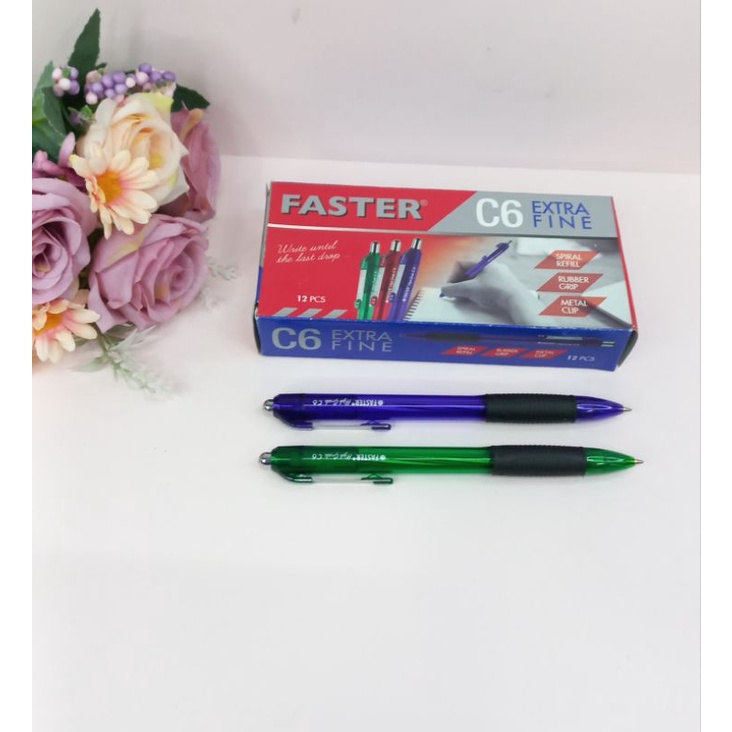 Pulpen Faster C6 isi 12Pcs Ballpoint