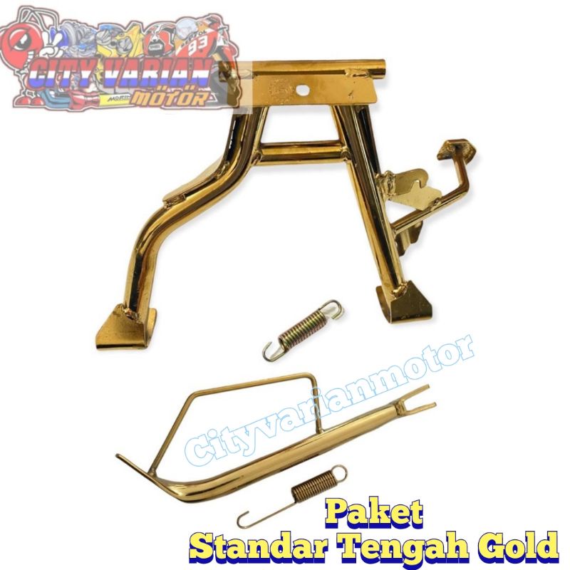 STANDAR DUA STANDAR TENGAH PLUS STANDAR SAMPING HONDA YAMAHA GOLD MOTOR BEAT SCOOPY NEW MIO