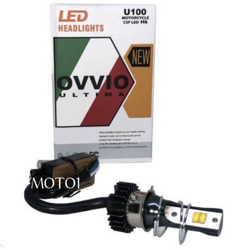 LAMPU LED MOTOR H6 AC DC OVVIO PNP BEBEK DAN MATIC KUNING/PUTIH