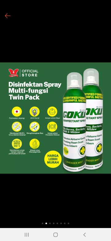 Goku Disinfectant Spray 280 Ml Twinpack