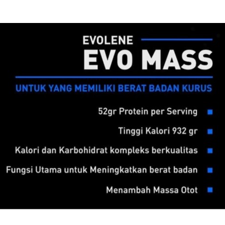 Evo Mass 912 Gram gr (2lbs) BPOM HALAL EVOMASS GAINER EVOLENE SUSU PROTEIN EVOMAS COKLAT HAZELNUT