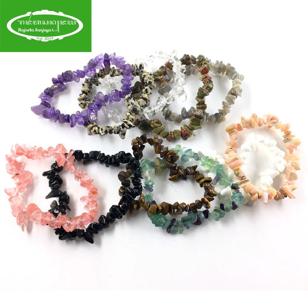 Gelang Handmade Rajarta Crystal Chip Amethyst Hq