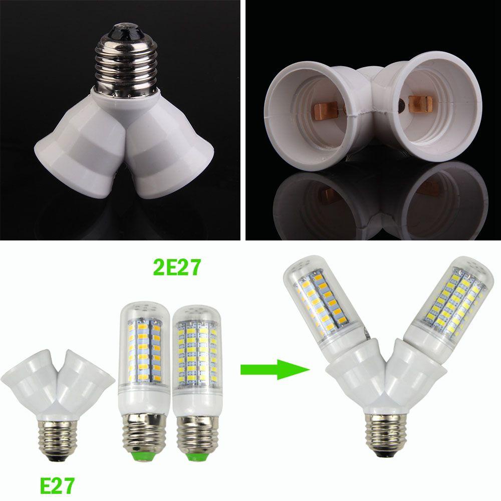 [Elegan] E27 Bohlam E27 Ke Double E27 Splitter Lamp Holder Light Bulb Converter