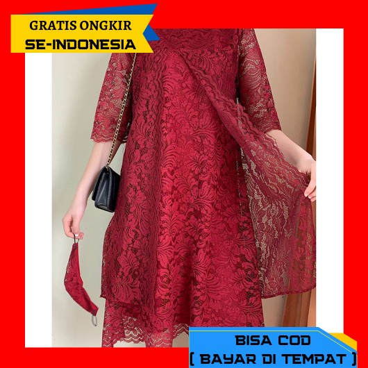 New Arrival | Yuma Dress Premium Maxy//Dress Full Brokat Keliling Mix  Restock Ken-166B Dress Pesta 