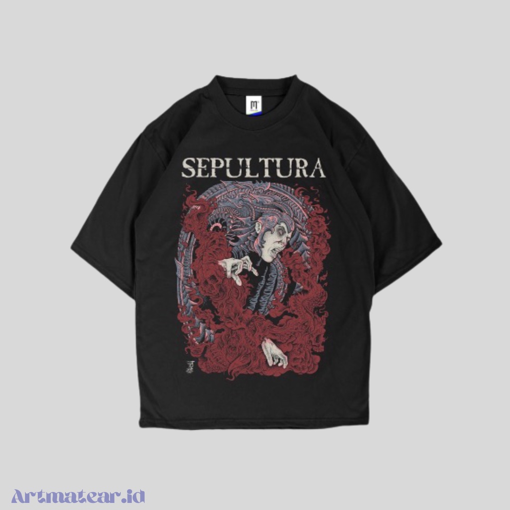 Kaos Sepultura / Premium Tshirt Band / Oversize / Kaos Rock / Built Up / Grosir Murah / Kaos Pria Wa
