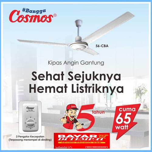 Kipas Angin Ceiling Fan Cosmos 56-CBA Baling 56 Inch Plafon Atap Dak Ruang Tamu 56 CBA ORI