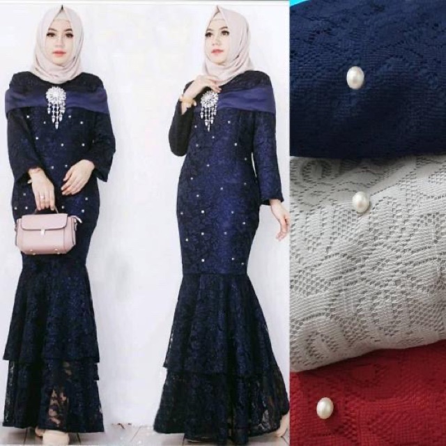 ZR Maxi duyung mutiara / Gamis wanita ternaru / Maxi wanita muslimah murah