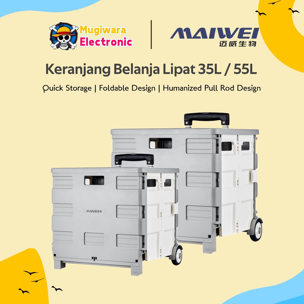 Troli Belanja Lipat Maiwei 35/55 Liter Large Capacity