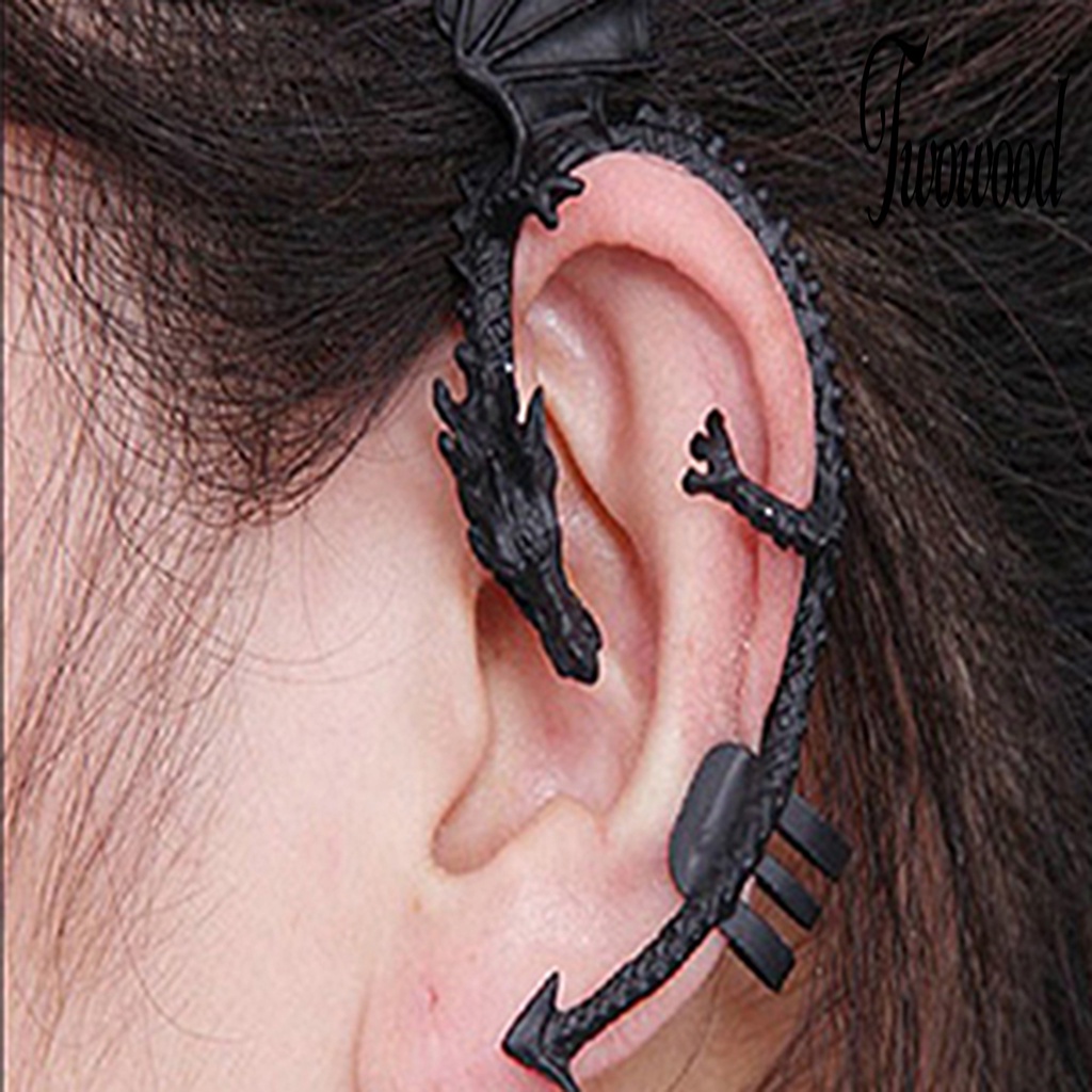 1 Pc Anting Klip Cuff Desain Ukir Tahan Lama Untuk Wanita