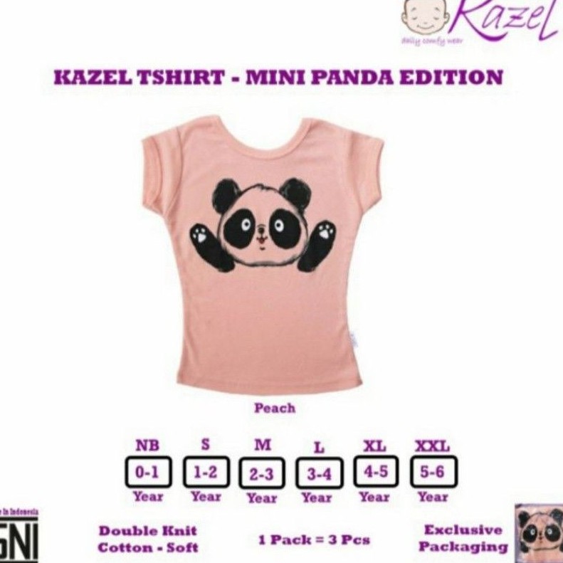 KAZEL Baby Tee 3in1 Tshirt Bayi Anak Perempuan Kaos Atasan