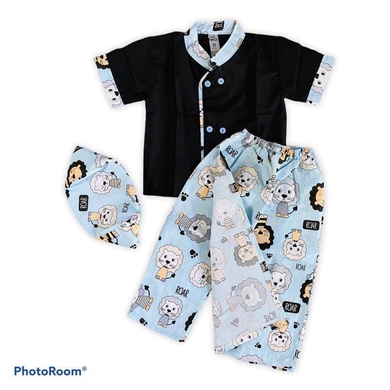 BAJU KOKO ANAK Set Sarung Koko Peci Karakter By Little koda (6bln - 5th)