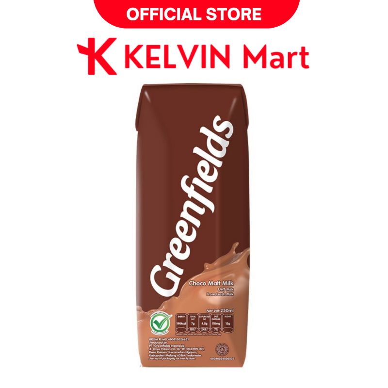 

Susu Cokelat Greenfields UHT Milk Choco Malt pck 250mL | KELVIN Mart