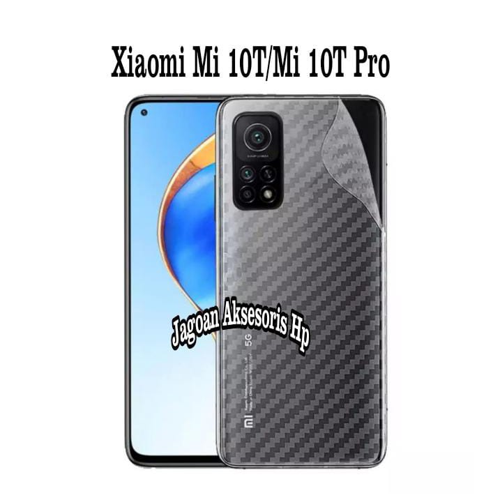 GARSKIN Sticker Carbon Xiaomi Mi 10T Pro 6.67 Inchi Skin Carbon Transparan Fiber Protection