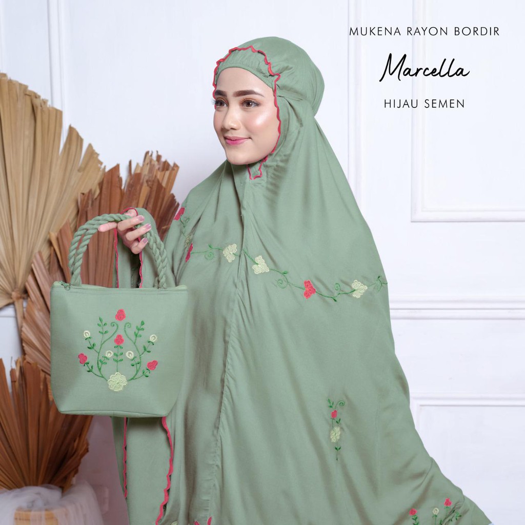 PUSAT MUKENA TASIK - MUKENA RAYON BORDIR DEWASA MARCELLA