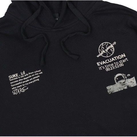 Jaket Suke Evacuation Hoodie Pria Black